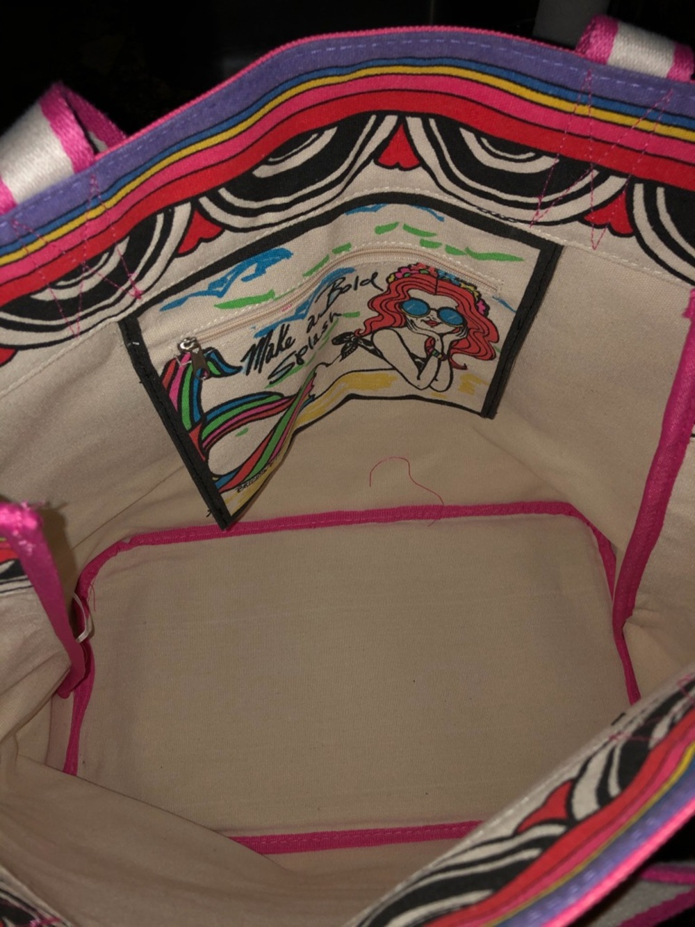 Brighton Pink Multicolor Heart Canvas Tote brand new with tags. - Picture 3 of 3